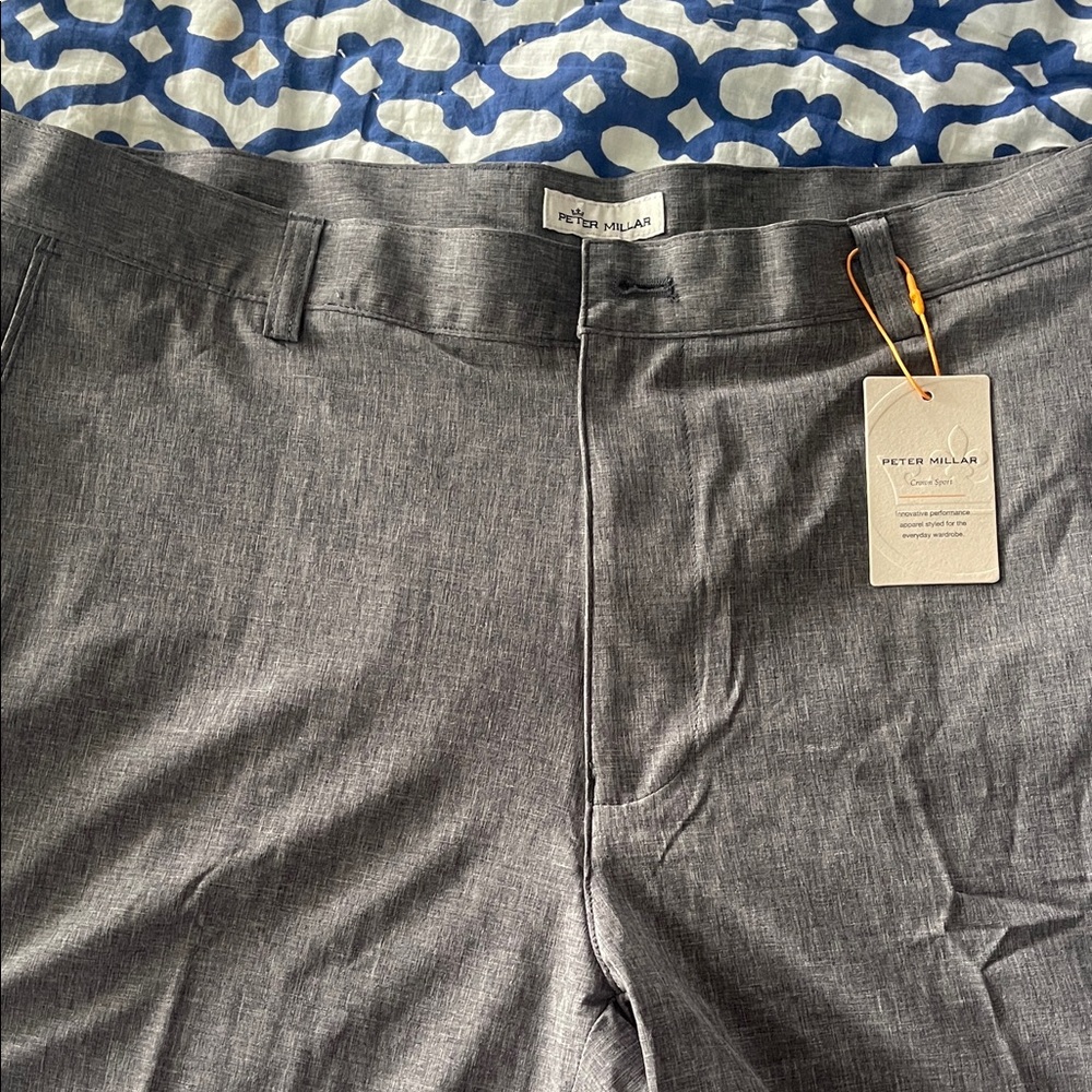 Peter Millar Charcoal Flat Front Men's Shorts